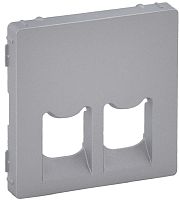 Лицевая панель Legrand Valena Life для 2-м. розетки RJ11/RJ45 алюминий картинка